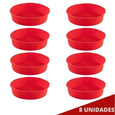 Imagem de Kit 8 Formas Silicone 24cm Redonda Sortida Bolo Sobremesa - QUALITY HO