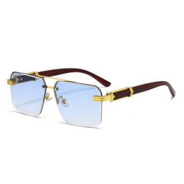 Imagem de Óculos de sol vintage femininos e masculinos sem armação óculos de sol femininos óculos de grau masculinos e femininos (7)