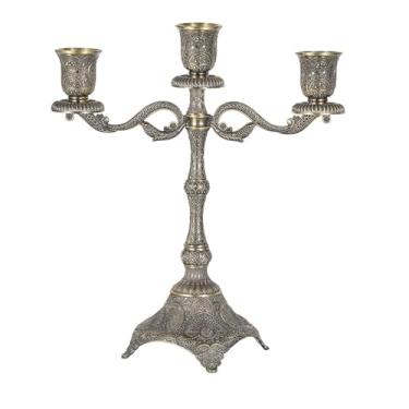 Imagem de Fenteer Castiçal cônico estilo fazenda, suporte para velas, para sala de estar, dia dos namorados, hotel, aniversário, lareira, com 3 Braços