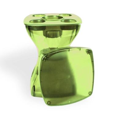 Imagem de Banqueta Petisqueira Verde Clara Translúcida Multiuso Design Moderno Mesa Lateral Apoio Decorativo Para Piscina Jardim Varanda Sala