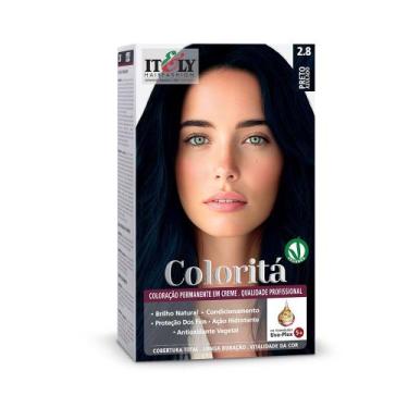 Imagem de Tinta de Cabelo Coloritá Itely Coloração Em Creme 2.8 Preto Azulado