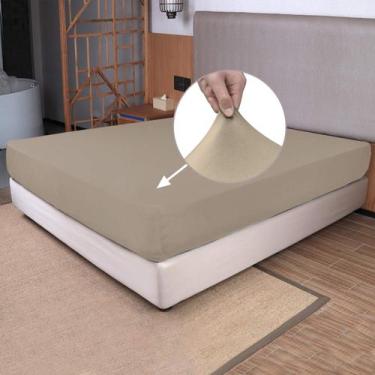 Imagem de Lençol com elástico N&Y HOME Queen Size Taupe de 4 vias