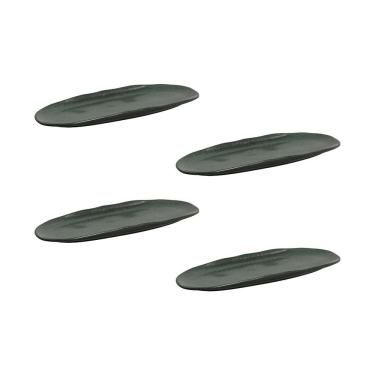 Imagem de Conjunto de Travessas Ovais Pequenas Porto Brasil Orgânico Greenery 23x11cm - 4 Peças
