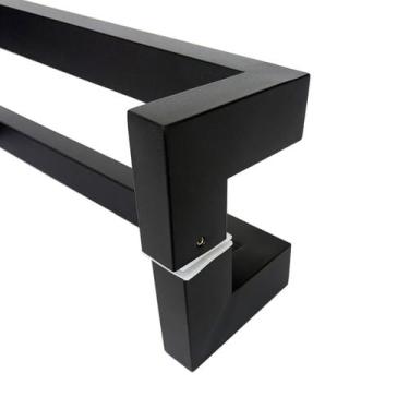 Imagem de Puxador Porta Duplo Em Aço Inox 60cm Modelo Solution Preto - DECORPLAC
