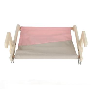 Imagem de Zhjvihx Rede de Gatos, Canteiro de Gato de Economia de Espaço, Capacidade de Carga Forte Capacidade de Rolamento de Linho de Algodão Quadro de Madeira Grande para Janela (Um tamanho)