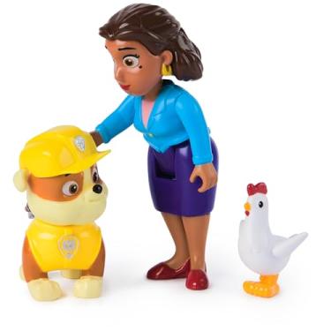 Imagem de PAW Patrol Conjunto de bonecos Hero Pups com 1 boneco de cachorro de entulho, 1 boneco de coração convidado do prefeito e 1 boneco de galinha Henrietta, brinquedo adequado para crianças a partir de 3