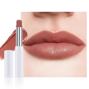 Imagem de HHLTOH 1 batom hidratante labial matizado – protetor labial fosco hidratante à prova d'água para mulheres, cor natural cremosa para lábios secos, acabamento fosco macio com aroma sutil (#03 pasta de