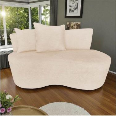 Imagem de Namoradeira Sofá 2 Lugares Yara Orgânica Couro Bege - Mansão Decor