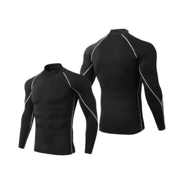 Imagem de Camiseta De Compressão Masculina De Manga Longa Para Corrida, Secagem 