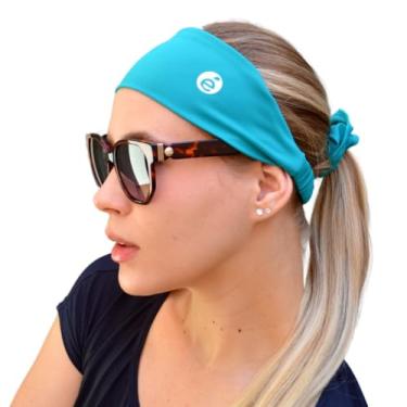 Imagem de Kit Faixa De Cabeça + Scrunchie Esportiva Headband Testeira UV50+ (Verde)