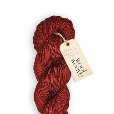 Imagem de Woolweave Fio de seda merino – Mistura luxuosa tingida à mão de 75% lã de merino e 25% seda – Peso DK, novelo de 100 g, 200 jardas – fio macio, brilhante e elegante para tricô e crochê
