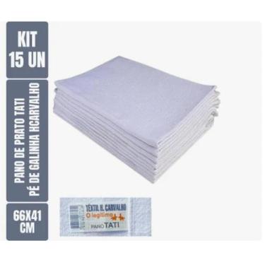 Imagem de Kit C/ 15Un - Pano De Prato Tati Liso - H. Carvalho Pé De Galinha - Le