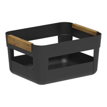 Imagem de Cesto Lume Alça em Bambu Preto Fechado 14,5x22,5x28,5cm CLB100PTF - Ou