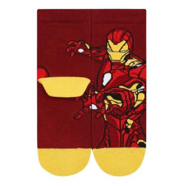 Imagem de Meia Infantil Menino Super Heróis Lupo, 30 a 36, Vermelho escuro