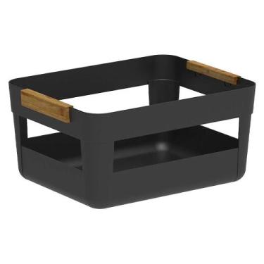 Imagem de Cesto Multiuso com Alça em Bambu Lume Preto Fechado CLB200PTF - Ou