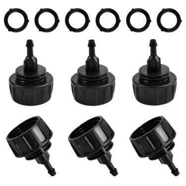 Imagem de LEONTOOL Pacote com 6 conectores de mangueira de irrigação por gotejamento tubo de irrigação por gotejamento de 1/4 polegada para torneira/adaptador de mangueira de jardim sem vazamento 3/10.2 cm FHT