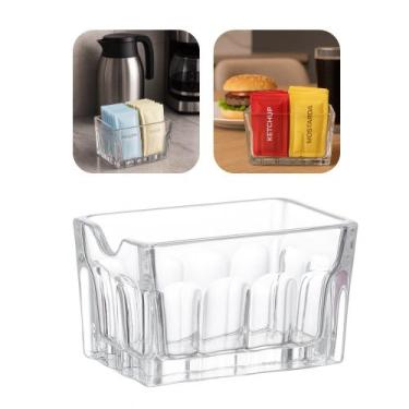 Imagem de Kit 4 Porta Sachê de Açúcar Adoçante Ketchup Molhos de Vidro para Mesa