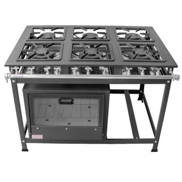 Imagem de Fogão Industrial 6 Bocas 30x30 P5 com Forno Leona