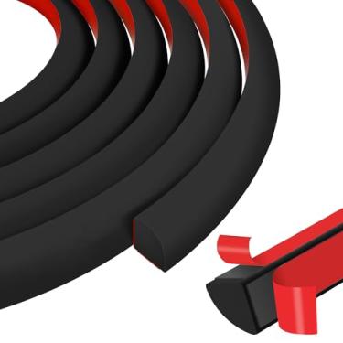 Imagem de MYFAMIREA Moldagem flexível de um quarto redondo de 601 cm para descascar e colar de borracha com acabamento redondo e autoadesivo acabamento de borda dobrável para canto de parede bancada banheiro