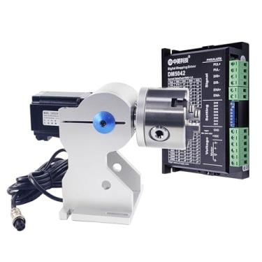 Imagem de Acessório De Eixo Rotativo Para Máquina De marcação A Laser De Fibra HUNST, Mandril Rotativo De 3 Garras De 80 mm, Ferramenta Rotativa De Gravação A Laser. (RA-D80+DM5042)