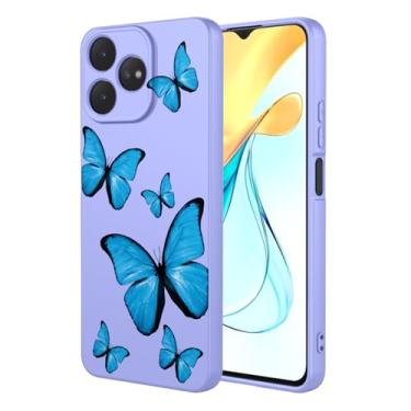 Imagem de KOARWVC Capa de telefone para ZTE Blade V50 Design 4G, ZTE Blade A73 4G Capa protetora de TPU macio com estampa de borboleta para ZTE Axon 50 Lite borboleta roxa
