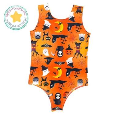 Imagem de Body Collant Infantil Laranja Dia das Bruxas Laranja - Magic Sky, Lara