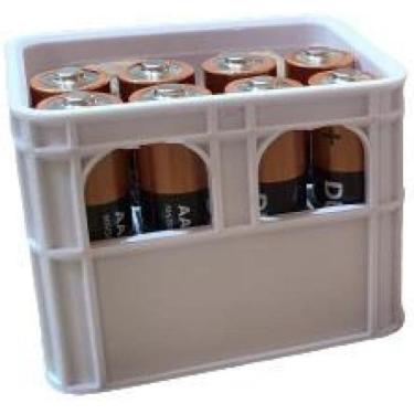 Imagem de Engradado Caixa Armazenamento Pilhas Aa Aaa Pequena Palito