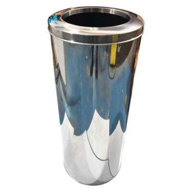 Imagem de Cesto Lixeira Em Aço Inox Com Aro Cozinha Banheiro 22 Litros