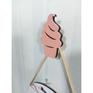 Imagem de Pendurador Infantil Sorvetinho - Kit com 4 Penduradores Decorativos - 