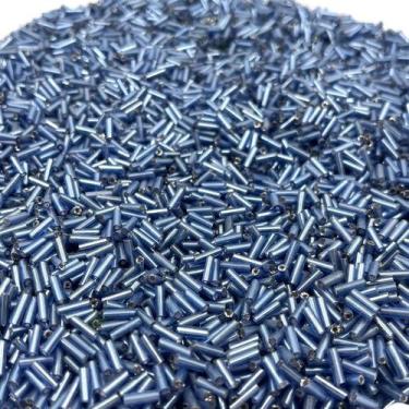 Imagem de Miçanga Canutilho Azul Perolado 7mm 3000pçs 150g Artesanato - Macall