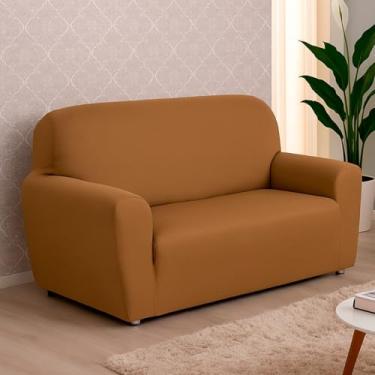 Imagem de Capa De Sofá Lisa Coladinha 2 e 3 ou 4 Lugares/Capa de Poltrona 1 Lugar Malha Gel (Avelã,4 Lugares)