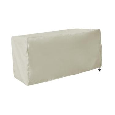 Imagem de WeiLaiKeQi Capa para caixa de, banco de armazenamento, retangular, resistente a rasgos, à prova d'água, capa para sofá de dois lugares para móveis de, Bege, S