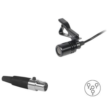 Imagem de Microfone lapela c/fio p/ body pack,Uni,9,7 mm,1 m,XLR 4 pinos - Aj So