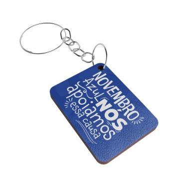 Imagem de Kit Chaveiro MDF Novembro Azul Campanha de Conscientização - R9 Decor,