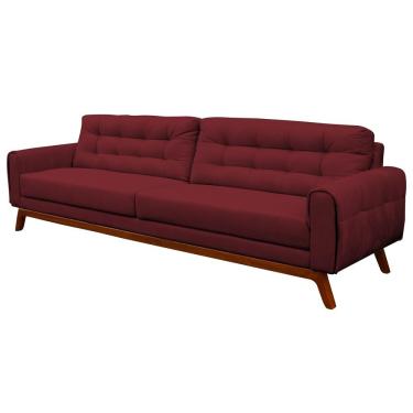 Imagem de Sofá 2 Lugares Sala de Estar Eros 150 cm Veludo Vinho Base Fixa - Gran Belo