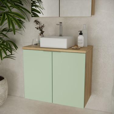 Imagem de Gabinete Com Cuba Nature 75cm Estilare GAB4011 Carvalho-verde