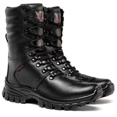 Imagem de Bota Masculina Couro Cano Médio Cadarço Zíper Tratorada Conforto-Masculino