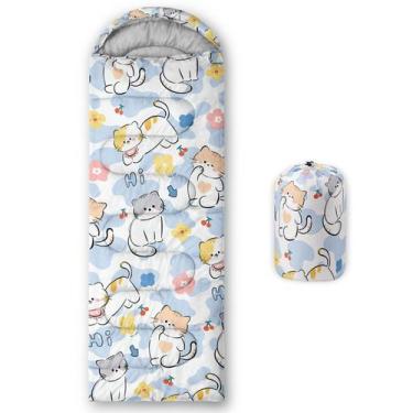 Imagem de Saco de dormir CVHOUSE Cartoon Kawaii Cat Camping 0C 31x90in