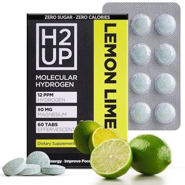 Imagem de H2UP Comprimidos de hidrogênio molecular sem açúcar – 60 unidades – 12 PPM de hidrogênio com magnésio – comprimidos dissolúveis para água limpa com infusão de hidrogênio