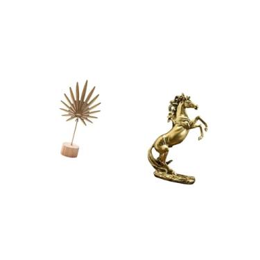 Imagem de Fenteer Escultura de Folha de Metal Abstrata Nórdica E Cavalo, Ornamento Criativo Feito à Mão para Mesa, Festa, Casa, Hotel, Estante, Lareira, Decoração