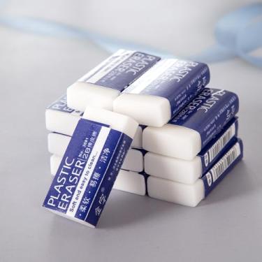 Imagem de Pacote com 10 borrachas para lápis, borrachas brancas grandes para escola, escritório, borrachas artísticas para desenho