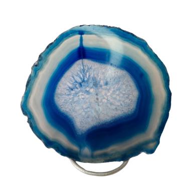 Imagem de Chapa de Pedra Ágata Azul Natural com Suporte Decoração