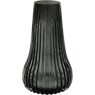 Imagem de Vaso Decorativo Enfeite Casa Redondo Home&co Vidro 28x17x17cm Fume