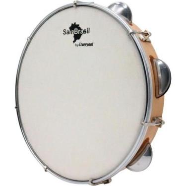 Imagem de Pandeiro 10 Premium Pele Branca SamBrasil Amarelo - LIVERPOOL