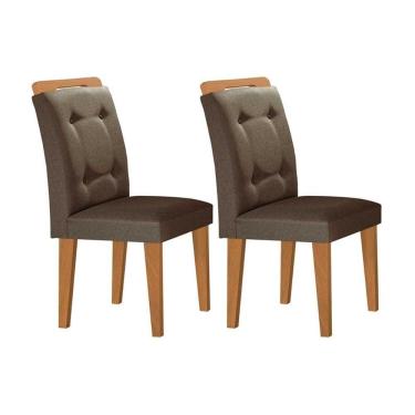 Imagem de Kit 2 Cadeiras De Cozinha Imperatriz Madeira Capuccino-suede Capuccino - Rufato