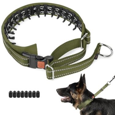 Imagem de Mayerzon Coleira antitração Martingale para cães médios e grandes, pastor alemão Doberman Pitbull, coleira patenteada antitração para treinamento de caminhada de segurança, refletiva, ajustável (M/L