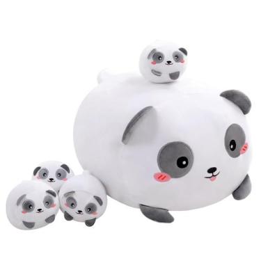 Imagem de Bicho de pelúcia TOYSYM Kawaii Panda com 4 peluches Baby Panda