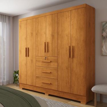 Imagem de Guarda-roupa 6 Portas 200,5x180cm Amanda Marrom