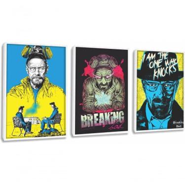 Imagem de Quadro Decorativo Breaking Bad Ilustração Com Moldura Branco