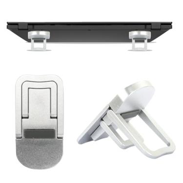 Imagem de Fepibur 2 peças de suporte de teclado preto, pés dobráveis portáteis para laptop com autoadesivo, mini elevador de teclado ajustável para a maioria dos laptops e teclados